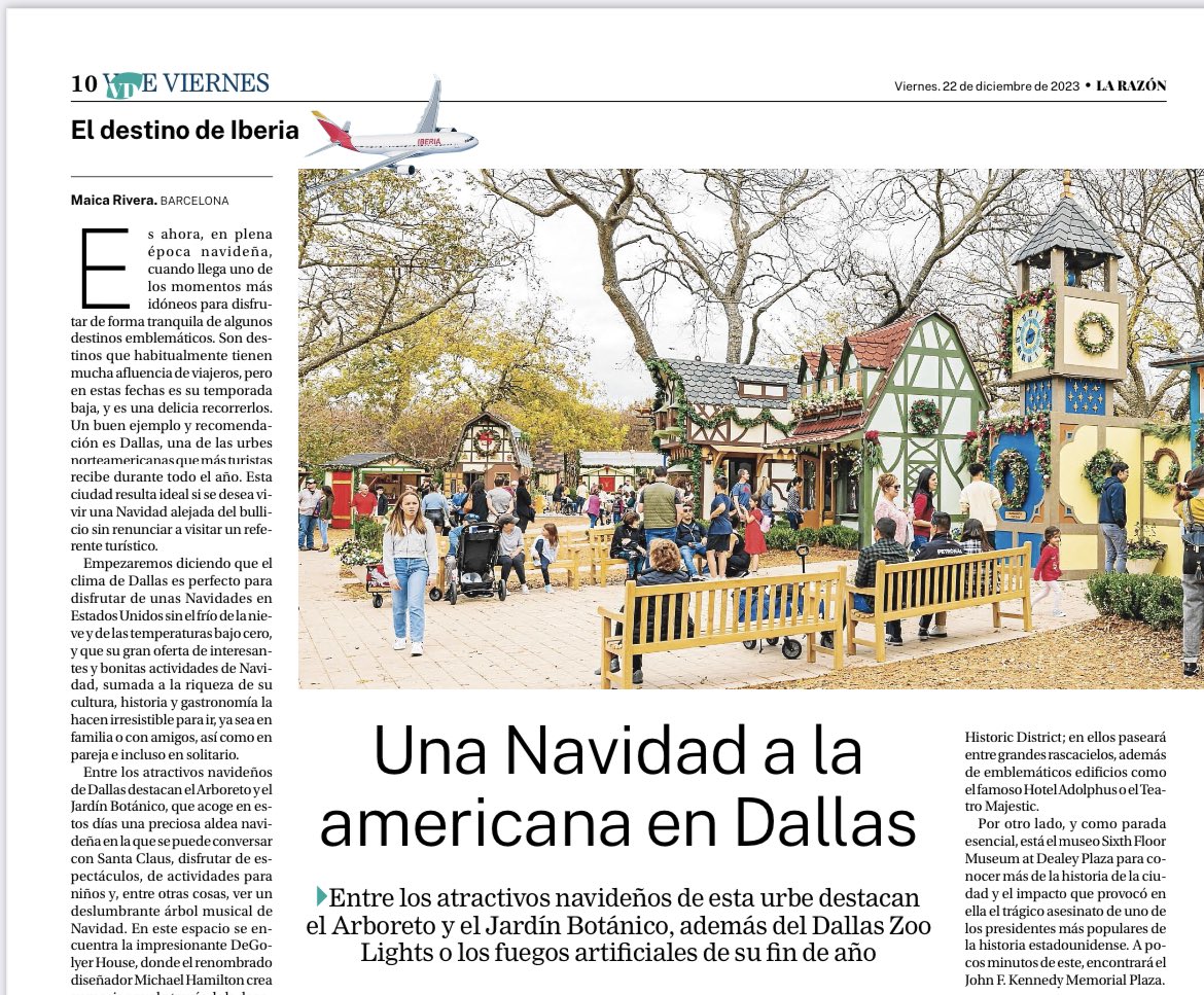 Hoy, en @larazon_es , propongo ✍️ una escapada ✈️ a #Dallas ¡para vivir una Navidad a la americana! *En kioscos de prensa 📰, y en digital: ➡️ larazon.es/viajes/navidad… #travel #viajar #Texas