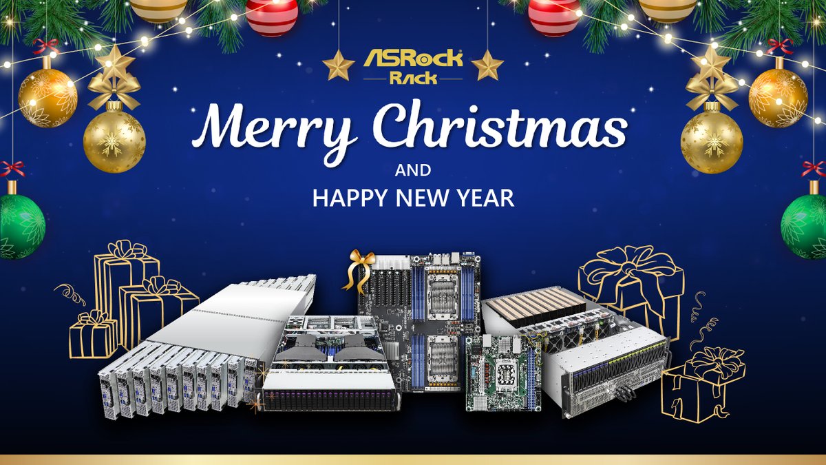🎄 Celebrating Christmas with ASRock Rack Inc.! 🎅🏻🌟 🙌💙 As the year draws to a close, we want to take a moment to thank you for being a part of the ASRock Rack journey. Merry Christmas and Happy Holidays to each one of you! 🎉 #ASRockRack #ChristmasCheers #TechInnovation