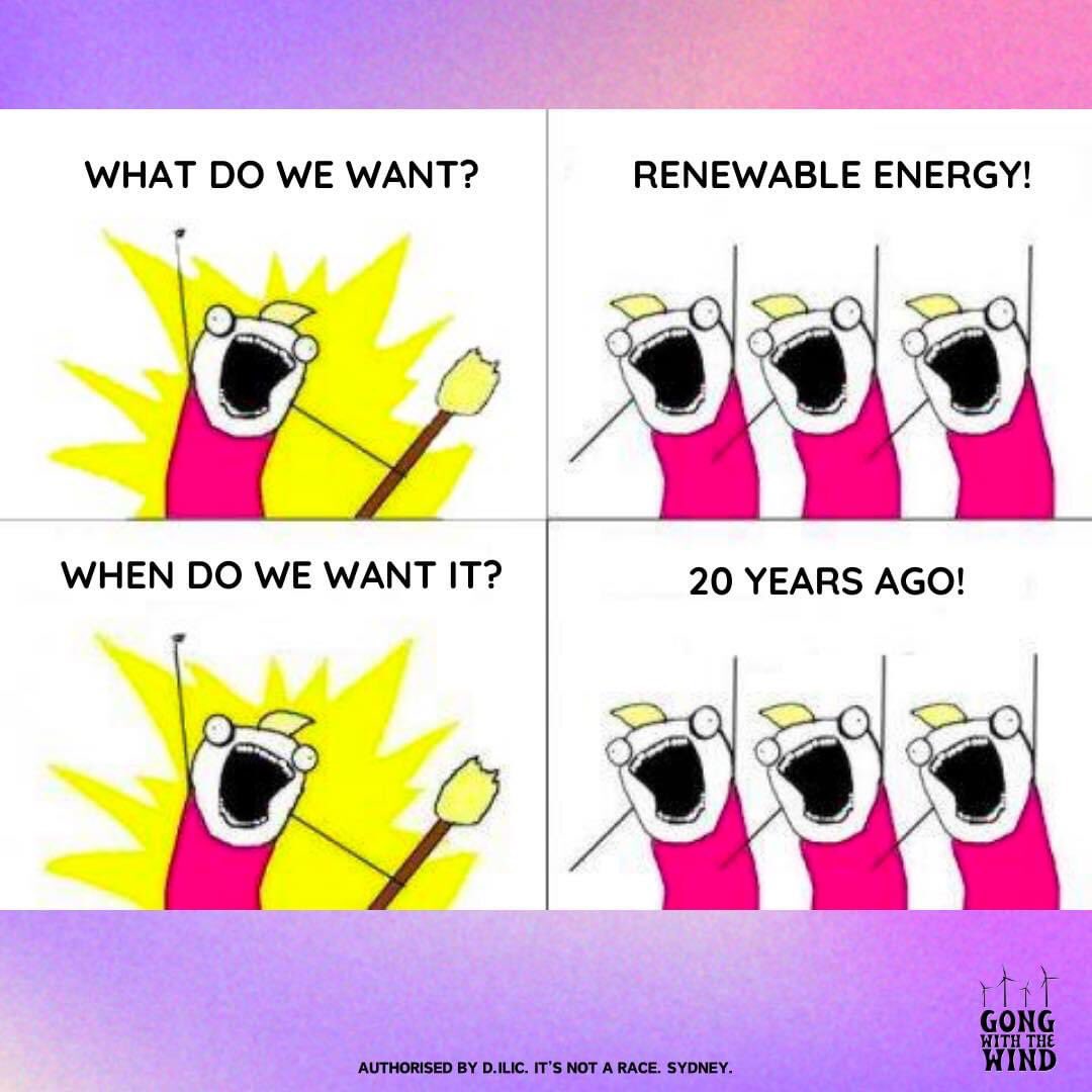 Yep. But there’s still time if we put the culture war bullshit aside, and work together to get it done. #ClimateActionNow #offshorewindfarms #renewables #nonewcoal #nonewgas #solarenergy