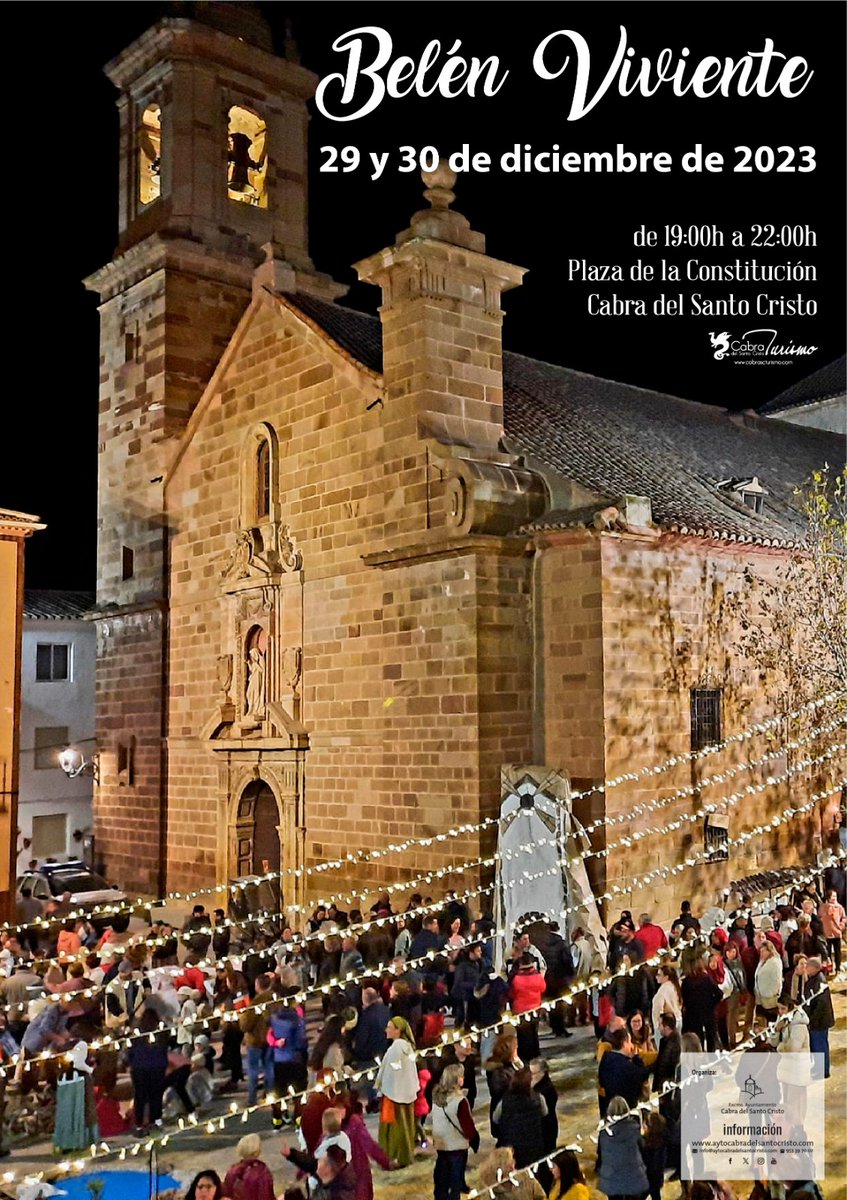 II BELÉN VIVIENTE DE CABRA DEL SANTO CRISTO
👇👇👇👇 
aytocabradelsantocristo.com/?p=4627
#AyuntamientodeCabradelSantoCristo
#parroquianuestraseñoradelaexpectacion
#belenviviente #Navidad2023