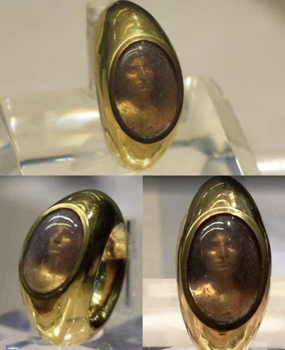 Historic Vids on X: A Roman hologram effect ring found in the grave of  1st century AD noblewoman, Aebutia Quarta. The ring is thought to depict  her son, Titus Carvilius Gemello, who