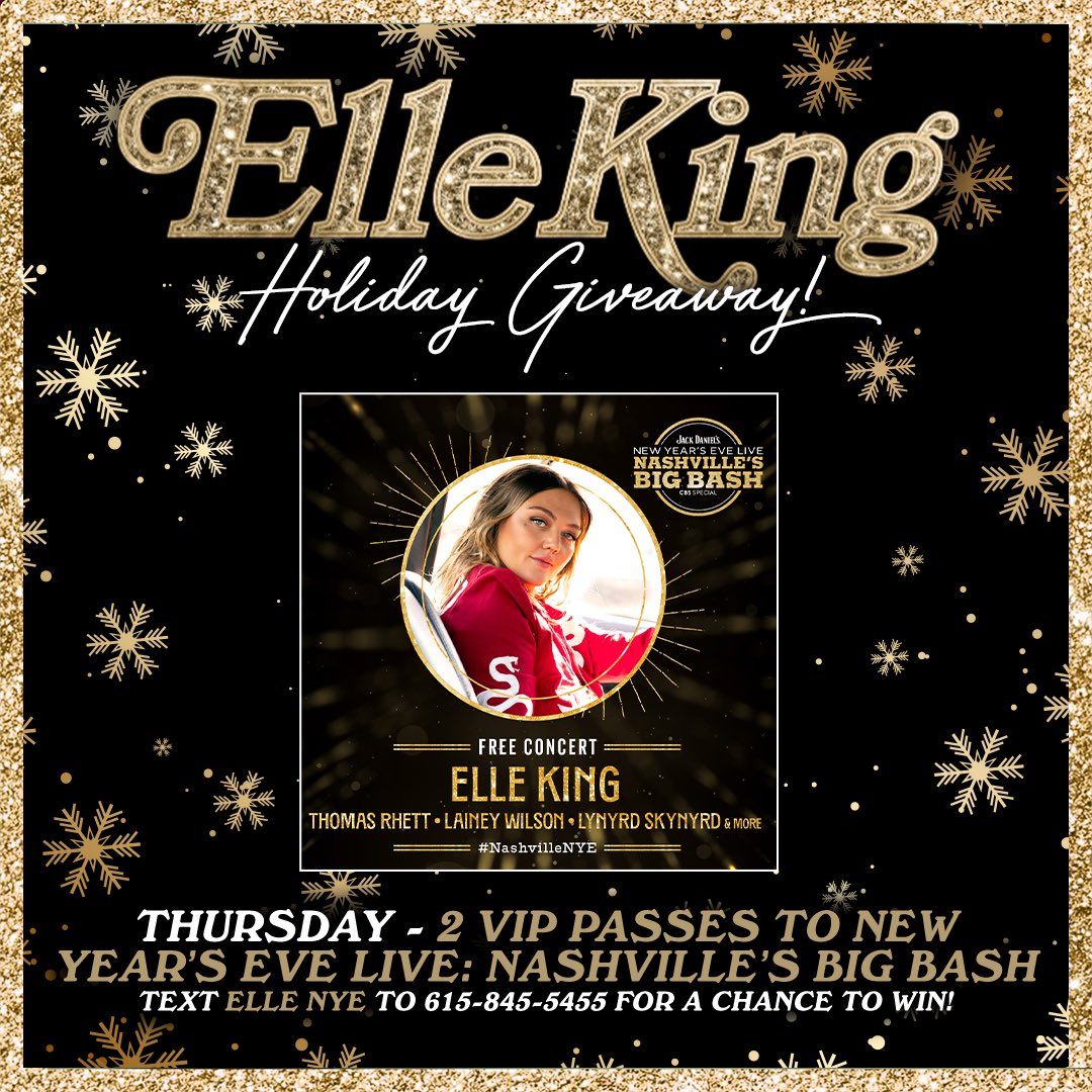 Come spend #NewYearsEve with me! ✨ TEXT ELLE NYE TO 615-845-5455 FOR A CHANCE TO WIN! ☃️😜