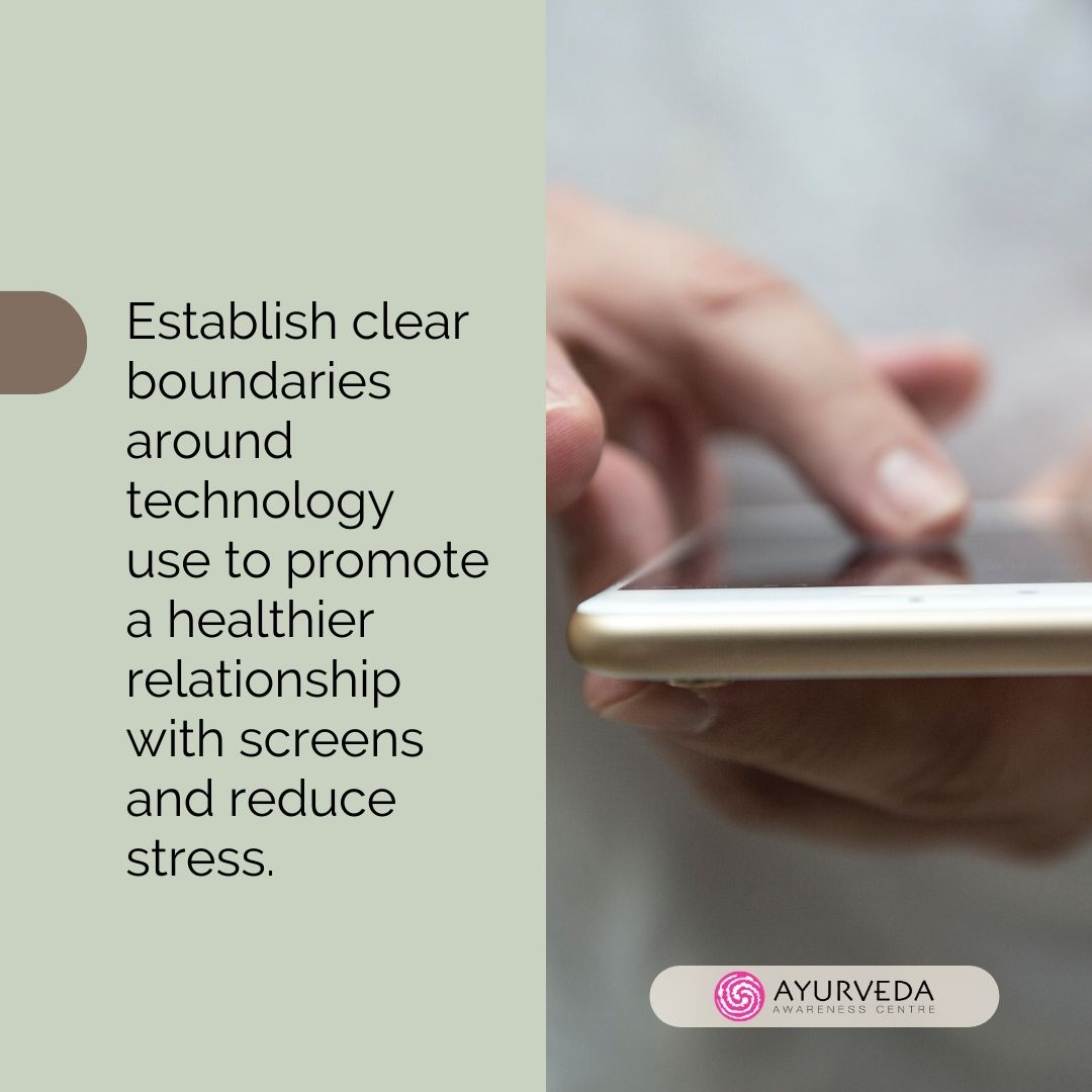 AyurvedaPerth's tweet image. Set boundaries around technology use to reduce the negative effects of stress on the mind and body.

#unplugfromtechnology #healthytech #phonehabits