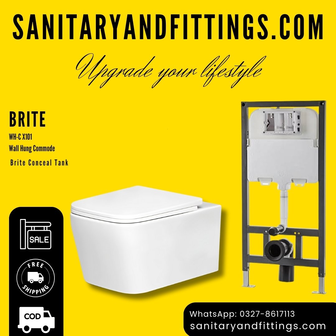 Product Code: Brite X101 Wallhang Toilet
Product Link: sanitaryandfittings.com/product/brite-…

Free Shipping 
Cash On Delivery 

Location: Star Collection
g.co/kgs/t4jGde

Contact Number: 0327-8617113
 #brite #wallhangcistern #wallhang #wallhangcommode #wallhung #sanitaryandfittings