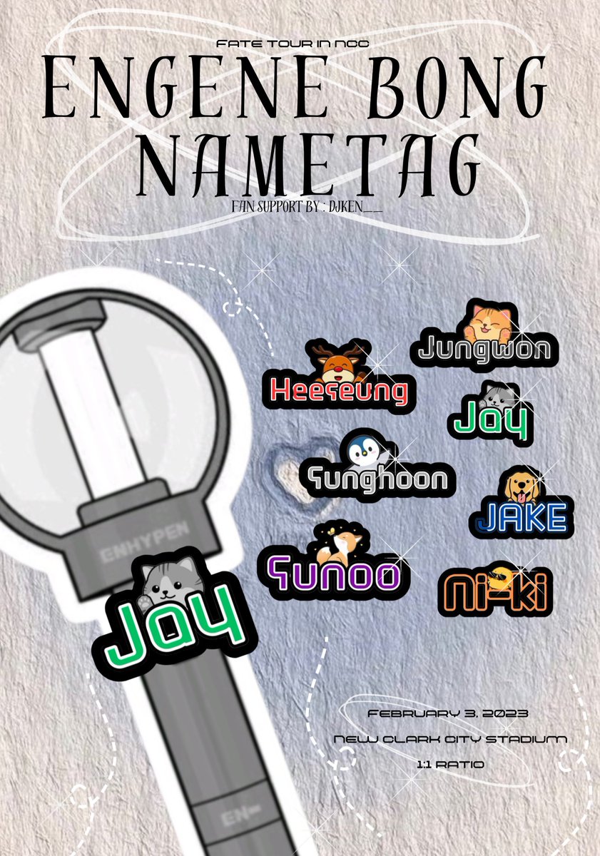 djken__'s tweet image. #FATE_IN_NEWCLARKCITY

✨️ENGENE BONG NAMETAG✨️
—fan support by @djken__

✨️ mbf, like &amp;amp; rt
✨️ strictly 1:1 only
✨️ open for trades (dm me)
✨️ limited qty only
✨️ for donations, kindly dm me :)