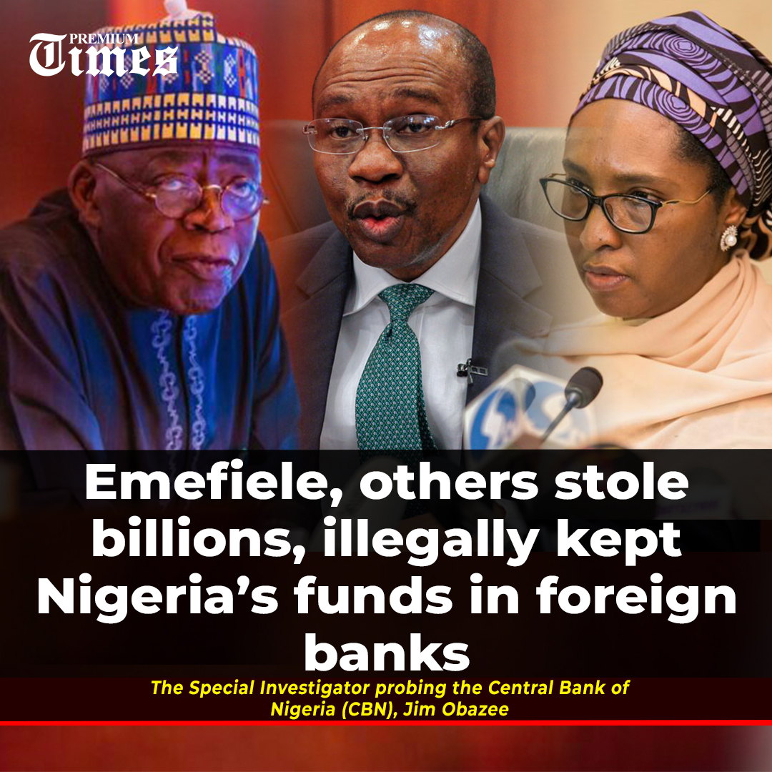 In the UK alone, the Special Investigator said his probe led him to 543.4 million Pounds kept by Mr Emefiele in fixed deposit accounts. He also said Mr Emefiele manipulated the Naira exchange rate and perpetrated fraud in the e-Naira project of the CBN. snip.ng/DaBJn