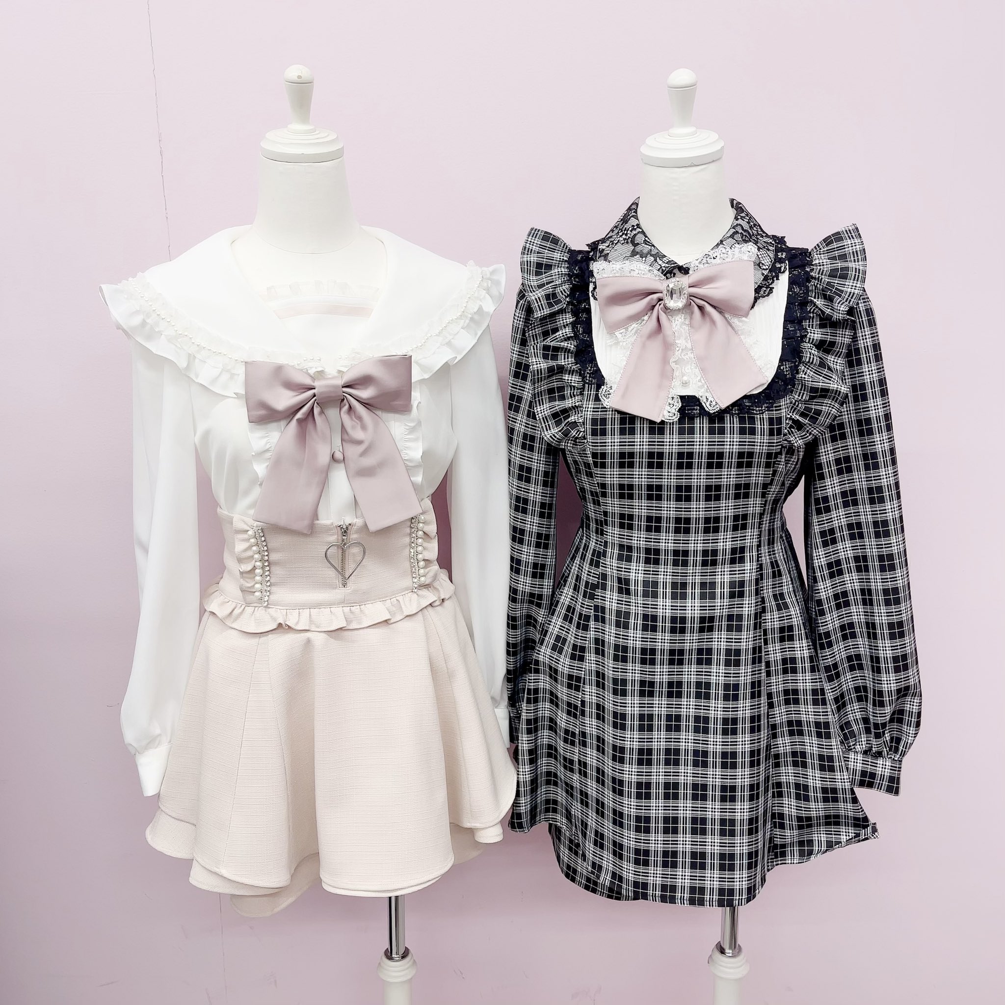 ワンピース amerge french ruffle ribbon onepiece french ruffle ribbon onepiece(M BLACK/BEIGE): ワンピース