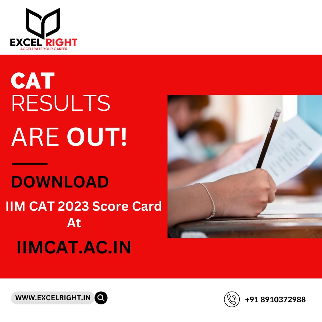 ExcelRight33460's tweet image. The CAT Results Are Finally Out!
Excel Right is thrilled to announce that the much-anticipated CAT results have been officially released! 📈
Visit IIMCAT.AC.IN NOW to download your scorecard and unlock the gateway to your future success!
#CATResults #ExcelRight #IIMCAT