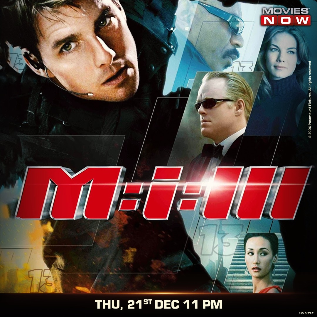 #ContestAlert
Mission: Possible - To Win Prizes on the 13th Anniversary of Movies Now. 😉

Tell us how many '13' are hidden in the poster of tonight's special feature and stand to win a prize.🥳

#13Anniversary #MissionImpossible3 #Excitingprizes #MoviesNowAnniversary #MoviesNow