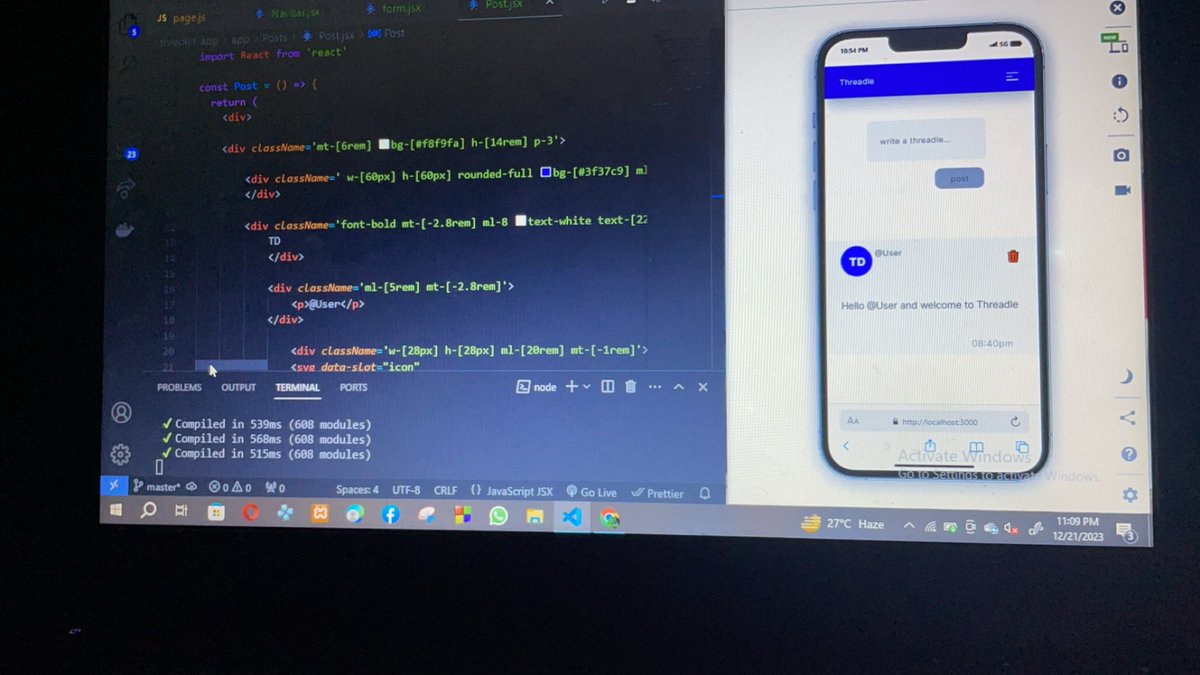 DivineTheDev's tweet image. Day 4⭐️

Using #reactjs to build the design done with Figma

 #30daysofcode #30daysofreact #reactjs #learninpublic #buildinpublic