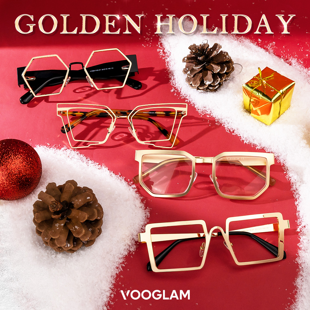 Golden glasses adorning the path. Ready to embrace the winter charm! ❄️👓 #winter #vooglam #glasses Order: vooglam.com/goods-list/190…