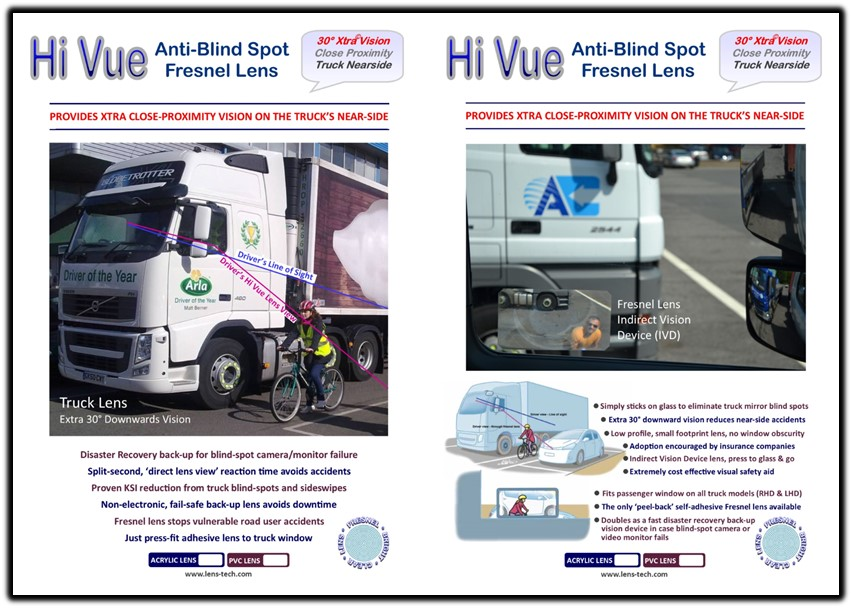 Hi Vue Benefits

1. The premium Acrylic anti-blindspot lens provides #fleet drivers with a water-clear view.
2. Smaller A5 size.
3. 3M Adhesive surround ensures the lens will not easily peel off.
4. Fits All Vehicle Types (LHD &amp; RHD)
5. Installs in seconds