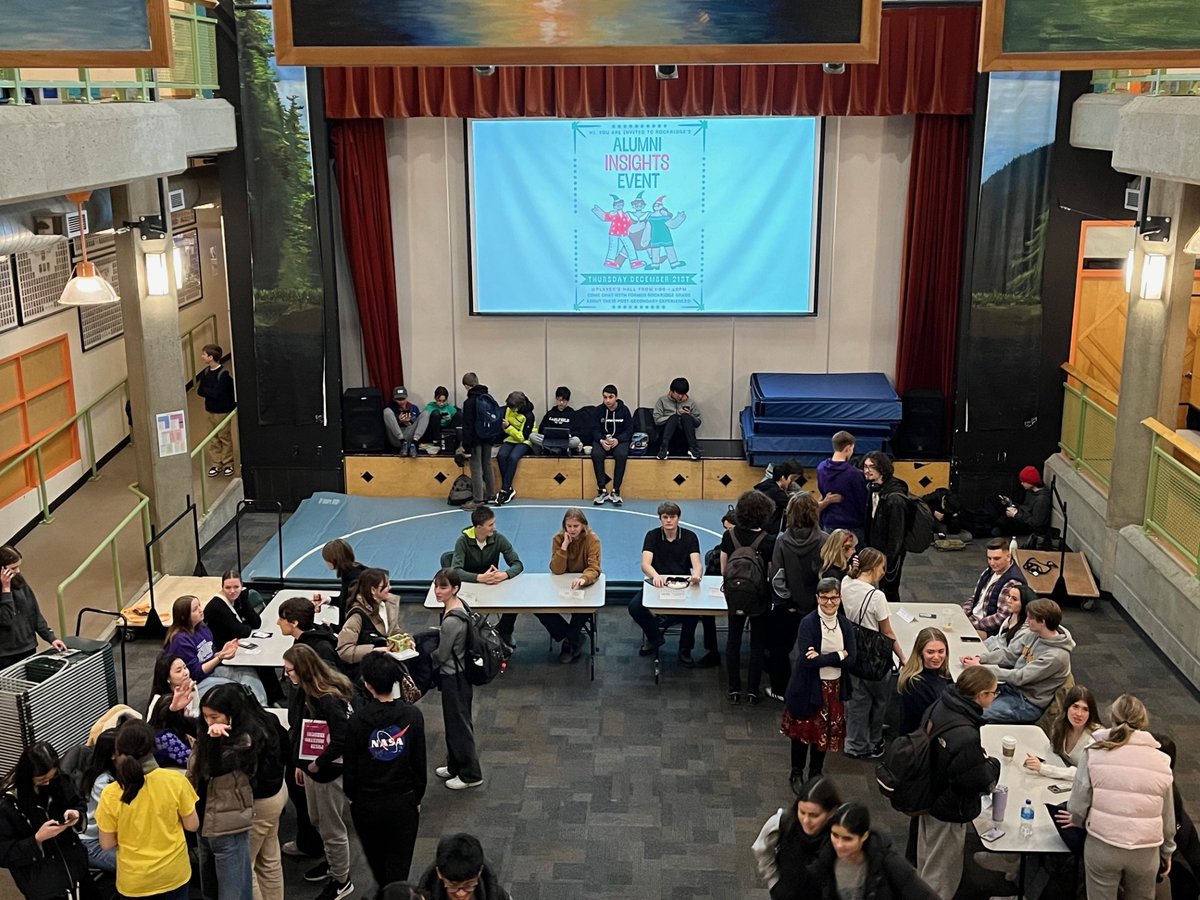 Just wow! The Alumni Insights Event @RockridgeSS today with 2023 grads gave current students a chance to chat and hear about post-secondary experiences so far. Alumni included those studying at UBC Queen’s Concordia McGill Bishop’s Western Waterloo NYU & more. #westvaned