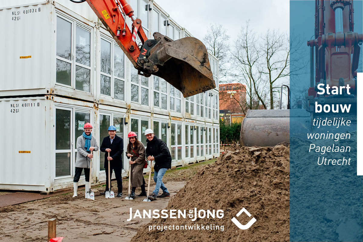 Wethouder Dennis de Vries, Janssen de Jong Projectontwikkeling, inspire* real estate, van Adrighem en Leyten markeerden de start van de bouw van 280 tijdelijke woningen aan de Pagelaan in Utrecht.
bit.ly/3Rx1Po2

#Huisvesting #Betaalbaarwonen #Flexwonen