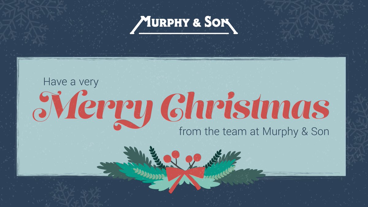MERRY CHRISTMAS FROM EVERYONE AT MURPHY & SON 🎄 Our offices will be back open on the 2nd of January. Thanks to all our fantastic customers for all your support and custom in 2023. #merrychristmas #christmas2023 #santaclausiscomingtotown