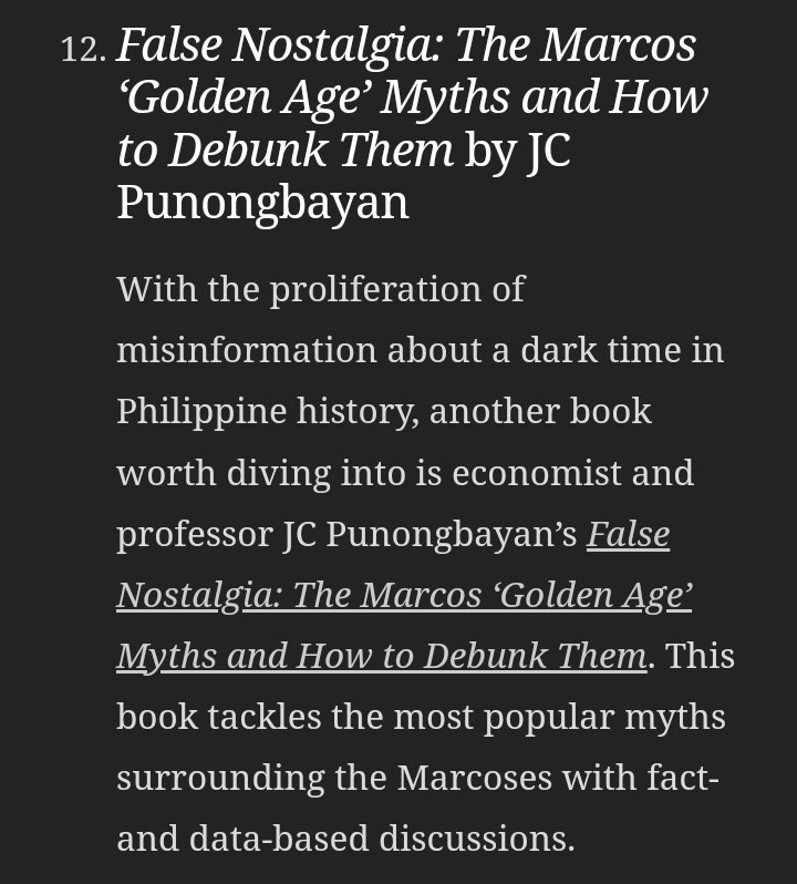 Also, Business Mirror included #FalseNostalgia (& Ms. Maria Ressa's book) in the reading list for 2023. businessmirror.com.ph/2023/06/02/fil…