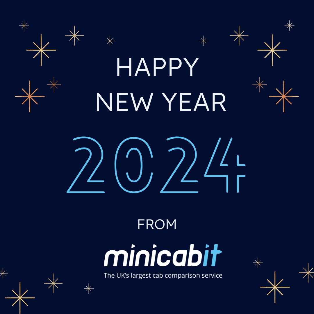 𝗛𝗔𝗣𝗣𝗬 𝗡𝗘𝗪 𝗬𝗘𝗔𝗥! From all of us here at minicabit, we hope you all have an amazing year filled with positivity and happiness. #minicabit #NewYear #2024