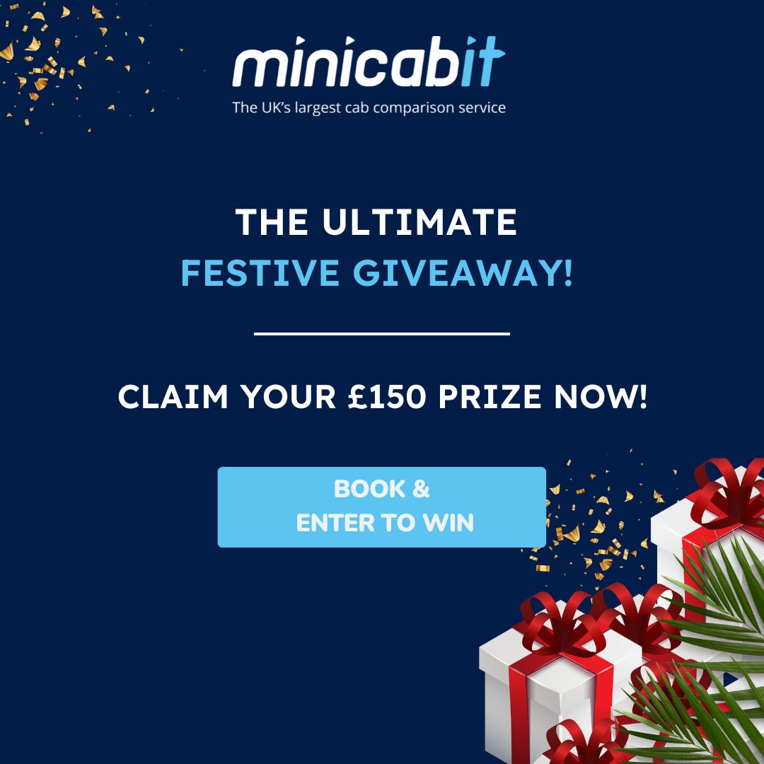 Our festive giveaway is still live! Win a £150 minicabit Voucher or Amazon Splurge! Book & enter now to win. bit.ly/festiveprz