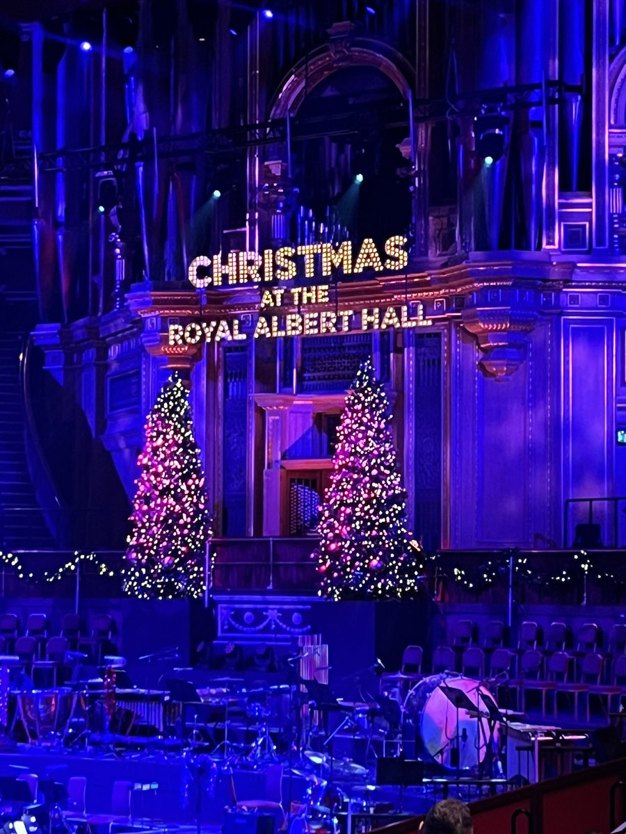 Christmas Carols at the Royal Albert Hall. Fabulous orchestra. My favourite is the man with the bangy thing! Feeling very festive! #Rah