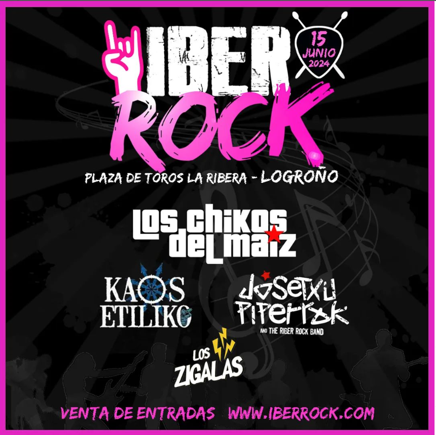 📣 ¡Logroño! Iber Rock 2024 ya tiene su cartel de ARTISTAS CONFIRMADOS 😱⬇️

🥁 @chikosdelmaiz 
🎶 Josetxu Piperrak & The Riber Rock Band
🔥 @LosZigalas 
🎤 KAOS ETILIKO

🎟️ Entradas en enterticket.es/eventos/iber-r…