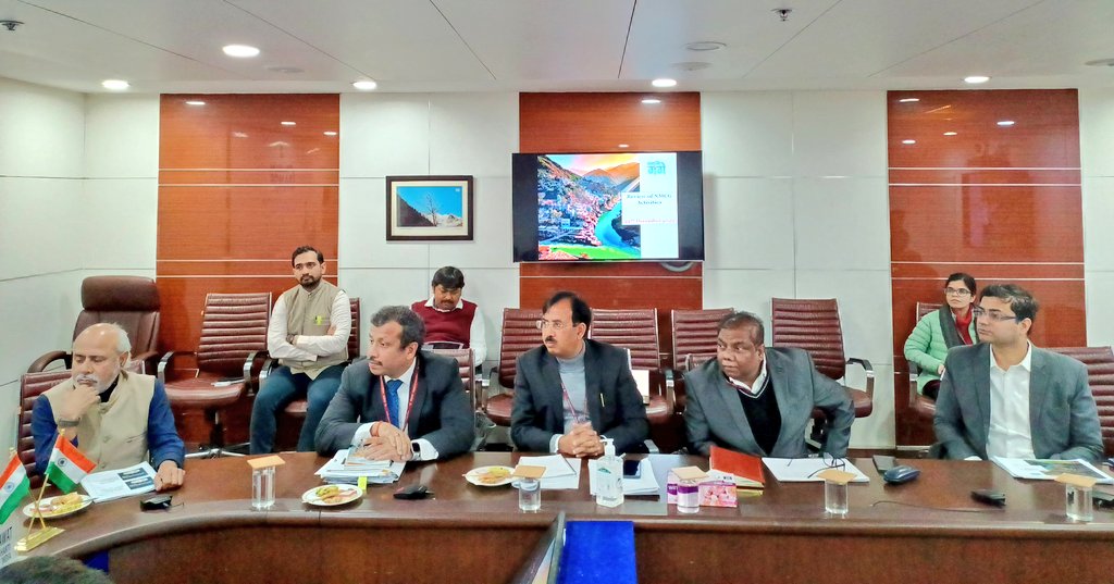 Today, Hon'ble Minister of Jal Shakti, Sh @gssjodhpur chaired the review meeting of the progress of various projects under Namami Gange mission. Sh @asokji, DG-NMCG along with all the Executive Directors and senior officials were present during the occasion. #NamamiGange
