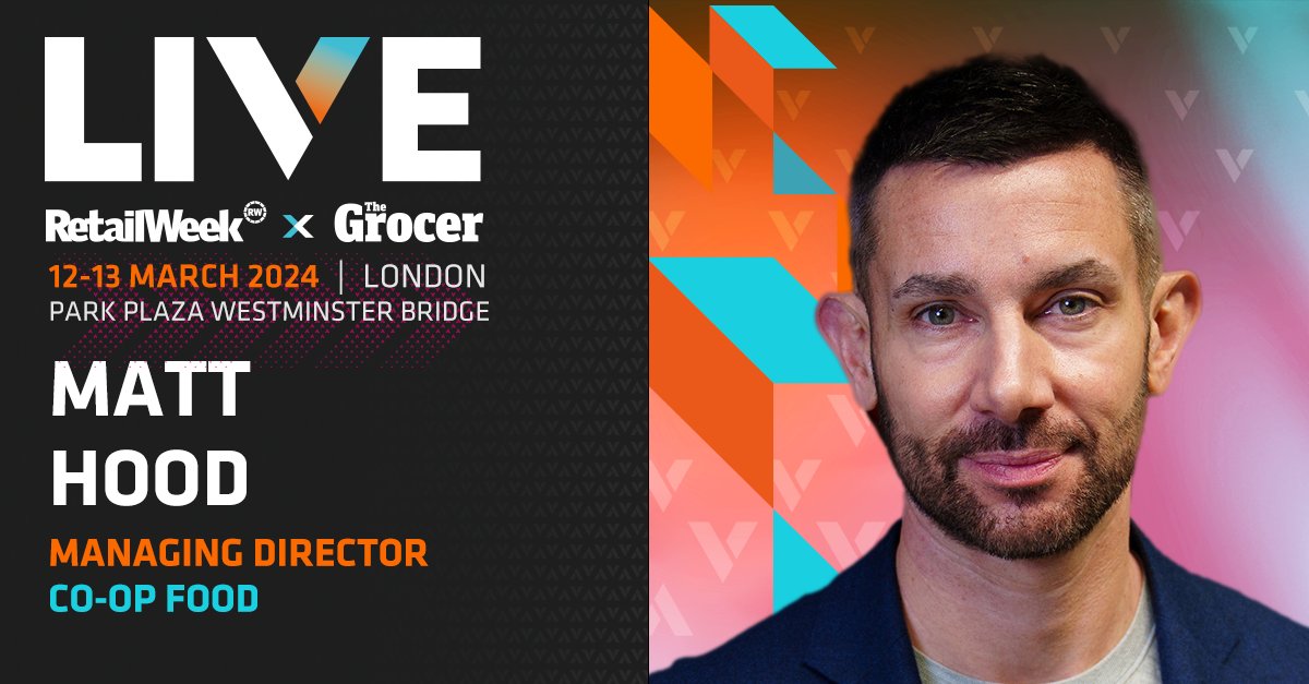 We are delighted to announce that Matt Hood, Managing Director at Co-Op Food will be speaking at LIVE 2024 in March. To see the full speaker line-up and learn more, click here: live.retail-week.com/2024-speakers?…