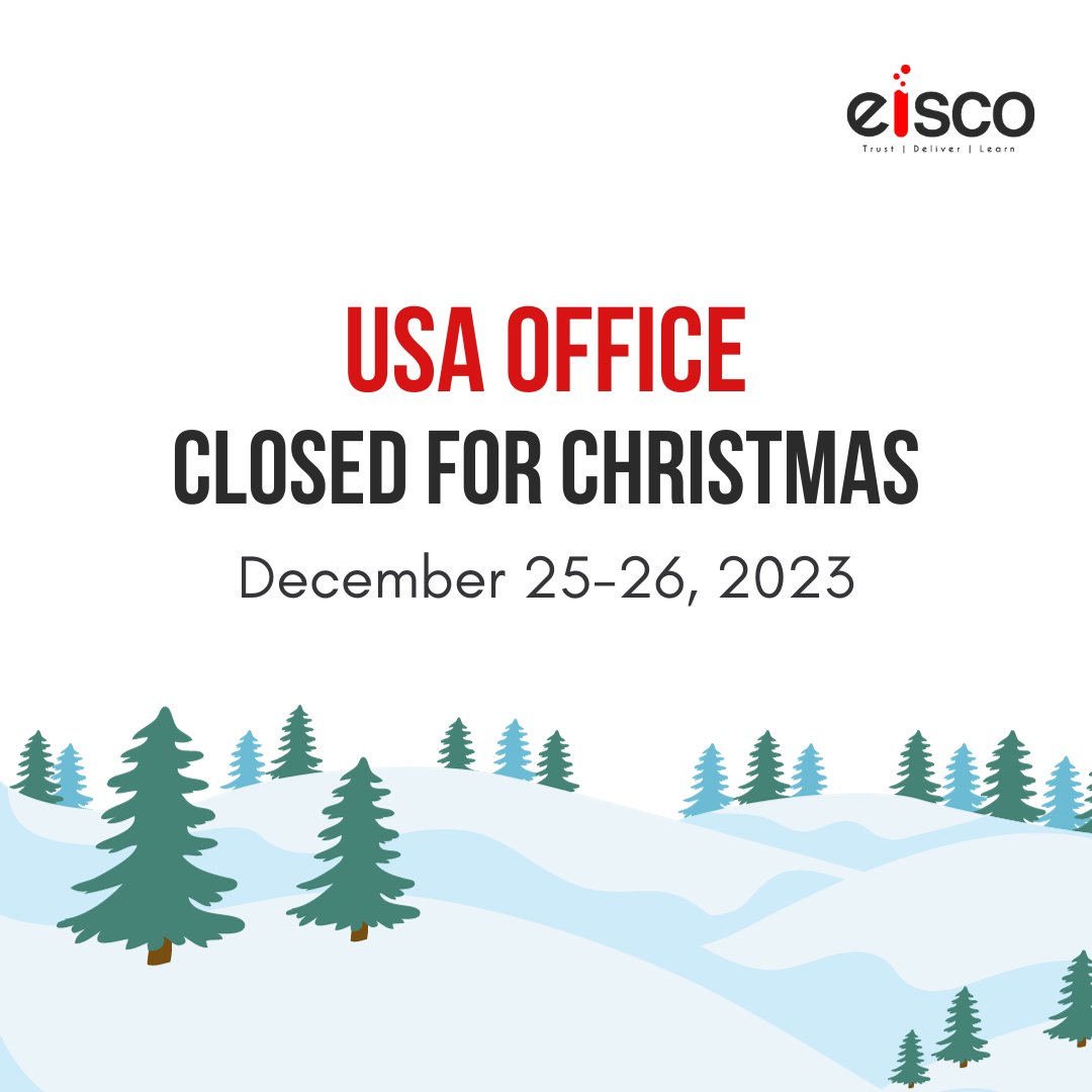 🎁Christmas cheer is in the air! Our offices will be closed on December 25-26. 

Wishing you magical moments with your loved ones! 🎄

#MerryChristmas #EiscoScientific