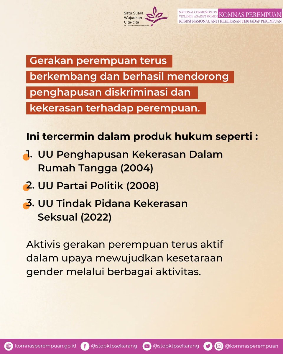 Selamat Hari Gerakan Perempuan Tweeps!

Sejarah mencatat bahwa peran dan perjuangan perempuan telah memberikan begitu banyak sumbangsih bagi negeri. 

#komnasperempuan #hariibu #kongresperempuan #gerakanperempuan