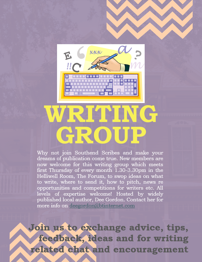 southendlibrary's tweet image. A local #Writing group is looking for recruits! Sign up to exchange advice, feedback and ideas; and enjoy some writing related chat and encouragement. There is no cost to join, but numbers are limited. Email: deegordon@btinternet.com
#LocalWriters #WritingGroup