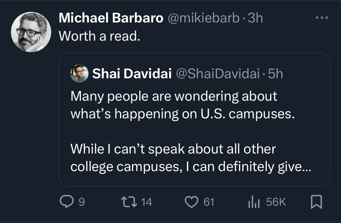 Almost 3 years ago exactly, <a href="/mikiebarb/">Michael Barbaro</a> apologized to The Daily team for his inappropriate social media behavior in the wake of the retraction of <a href="/nytimes/">The New York Times</a> podcast ‘Caliphate’

Earlier this week, Michael retweeted blatant misinformation hawked by someone who doxes college kids 🧵