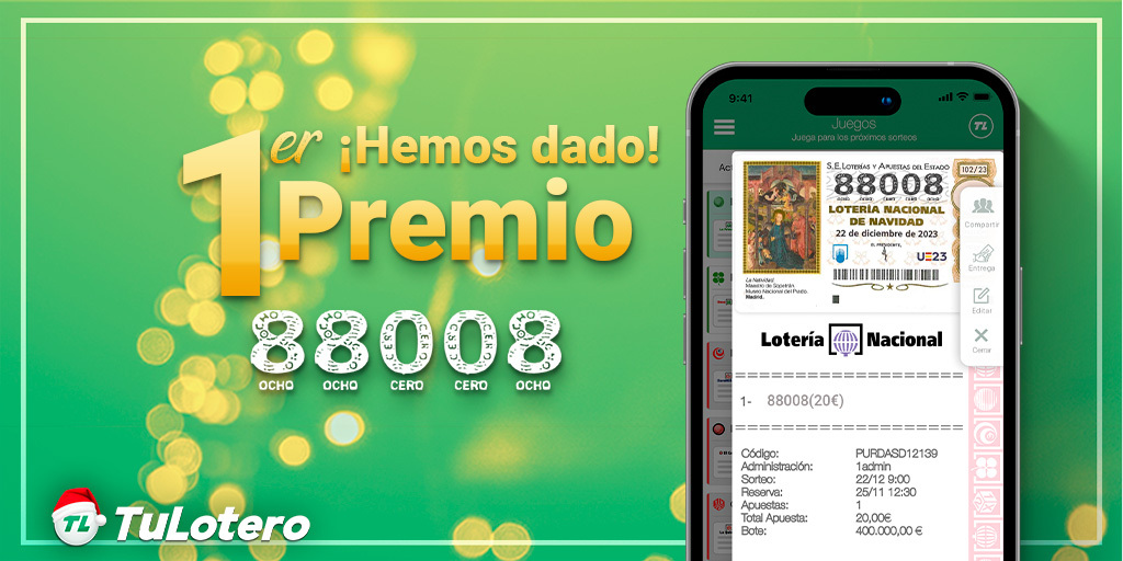 ¡¡¡Hemos dado El Gordo!!! El 88008
¡Enhorabuena a nuestros usuarios premiados!