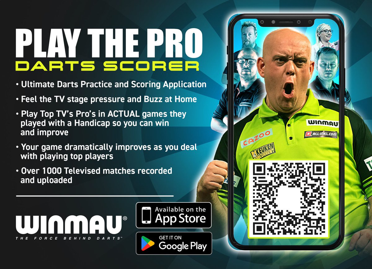 Elevate Your Darts Experience with WINMAU Darts Scorer Pro! Exciting news for all darts enthusiasts! WINMAU PLAY THE PRO DARTS SCORER is available on both Android and iOS, offering an unparalleled real-time darts experience with loads of new game modes! Apple 👉🏻