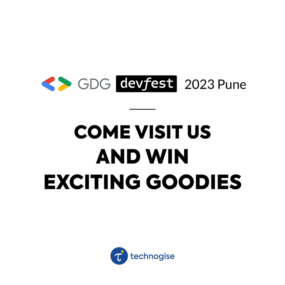 technogise's tweet image. Super excited to have a booth at the Devfest organized by GDG on Saturday, December 23, 2023! 

devfest.gdgpune.in

Do drop in to learn more about Technogise and maybe win some goodies too 🙂 at JW Marriott Pune. 

#devfest2023 #gdg  #DevFestPune2023