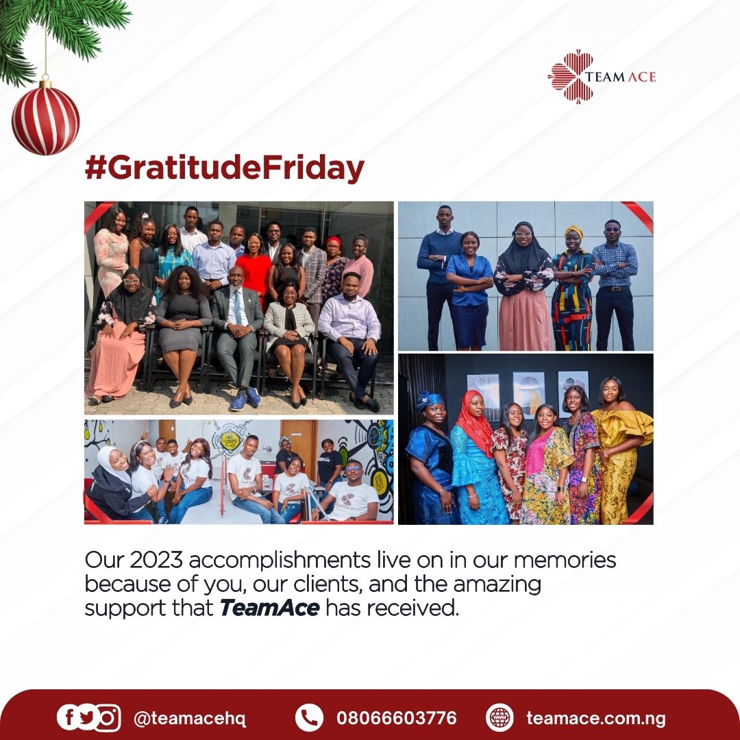 As the year wraps up, we're filled with gratitude for the incredible support and patronage from our clients, for making 2023 an amazing year for us. 

#gratitudefriday #teamace