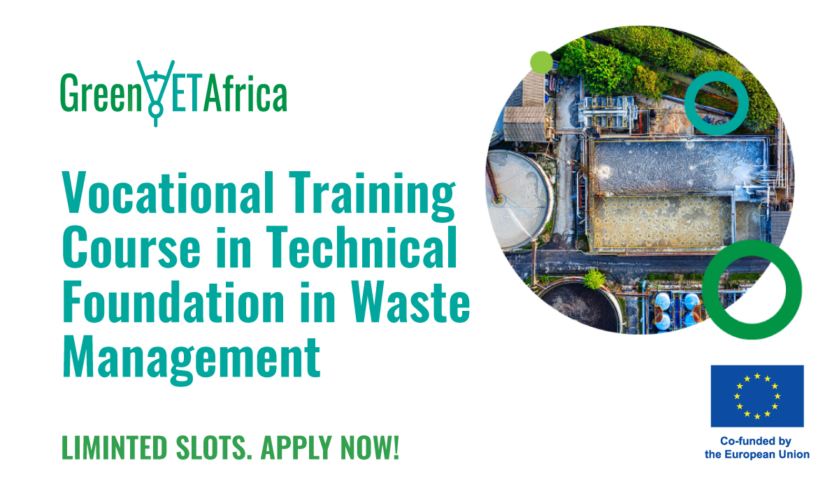 📥Admissions are open to the the first Vocational Training Course in Technical Foundation in #GreenWasteManagement in #Nigeria and #Ghana Apply here: shorturl.at/ALQX9 @EUErasmusPlus @wearemundus @AREA_Innovation @WhizzyHub @Lawma_academy @pau_nigeria