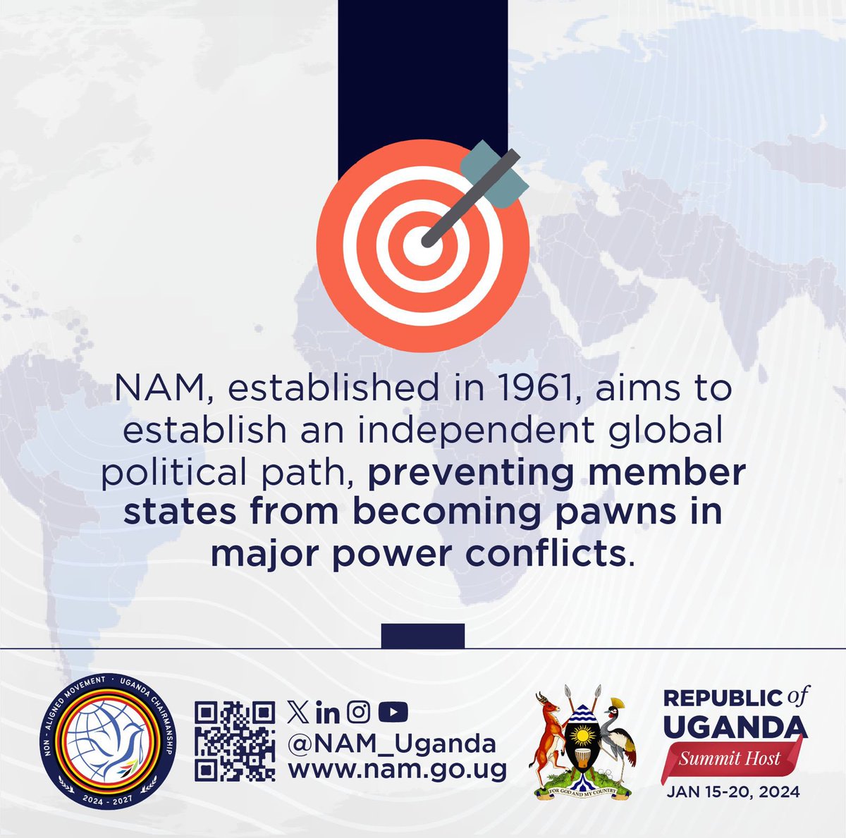 The Non-Aligned Movement aims to establish an independent global political path, preventing member states from becoming pawns in major power conflicts. #NAMSummitUg2024 | #UBCUpdates
