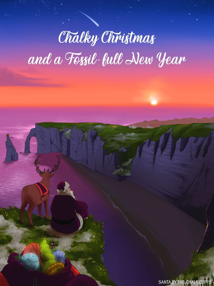 Santa takes a pre-flight pitstop at the White Cliffs  – spreading holiday cheer and Cretaceous fossils far and near! 🎅 #FossilFestive #FossilFriday

#HappyHolidays
#ChalkyChristmas 
#Waitforyourfossil