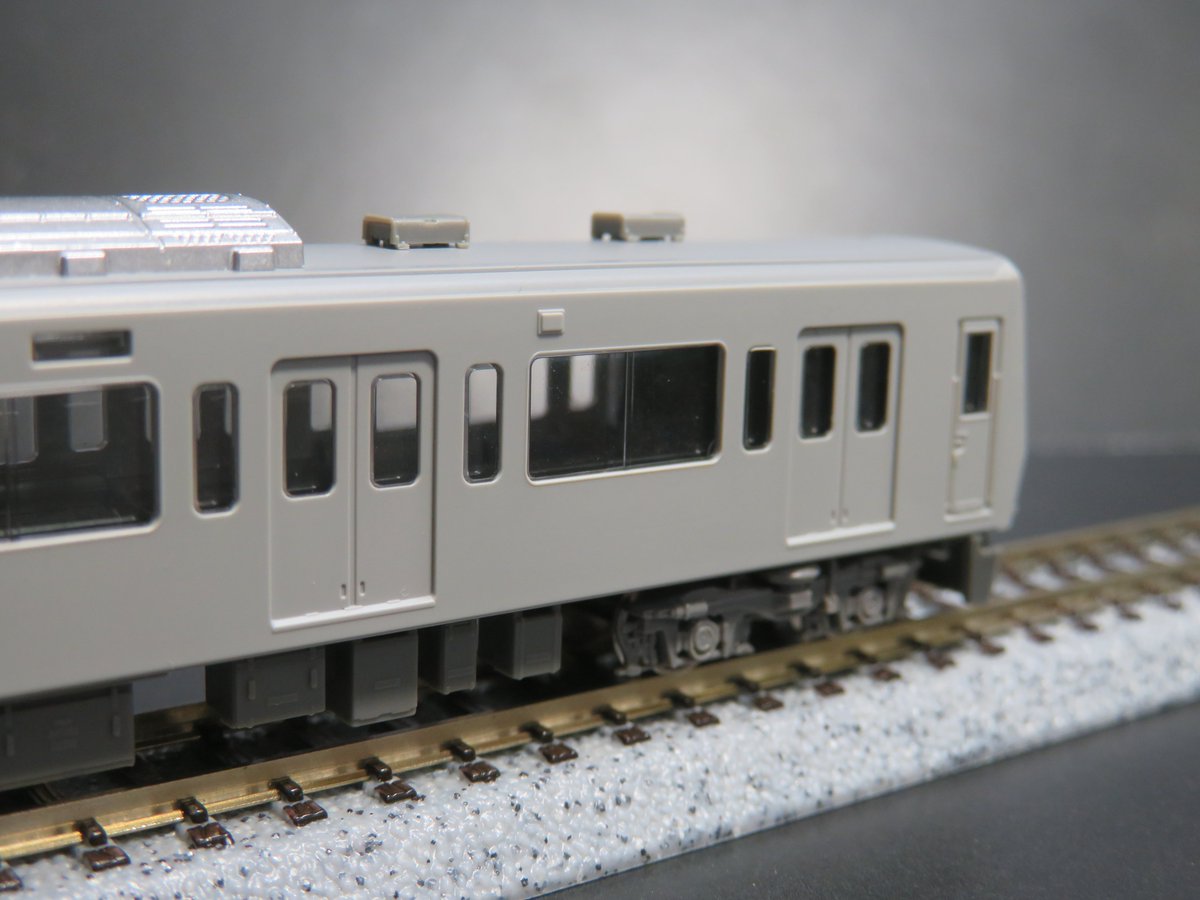 6月発売予定品の #西武6000系 アルミ車戸袋閉鎖後。戸袋窓の閉鎖という