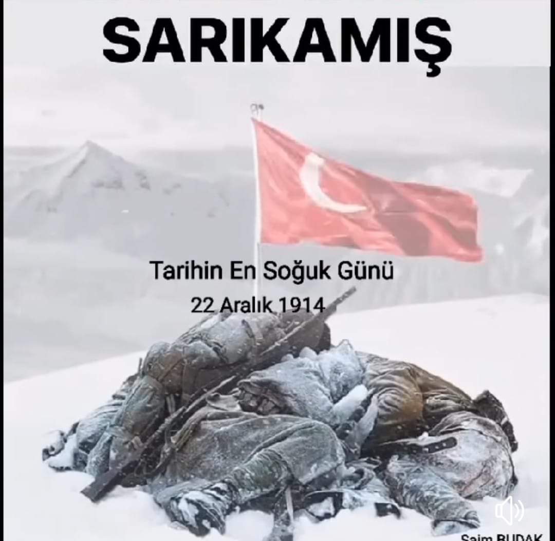 Sarıkamış Harekâtı'nın 109. yıl dönümünde,şehitlerimizi saygı ve rahmetle anıyoruz.
Işıklar içinde uyusunlar 🙏

 #SarıkamışSehitleri
#Sarıkamış