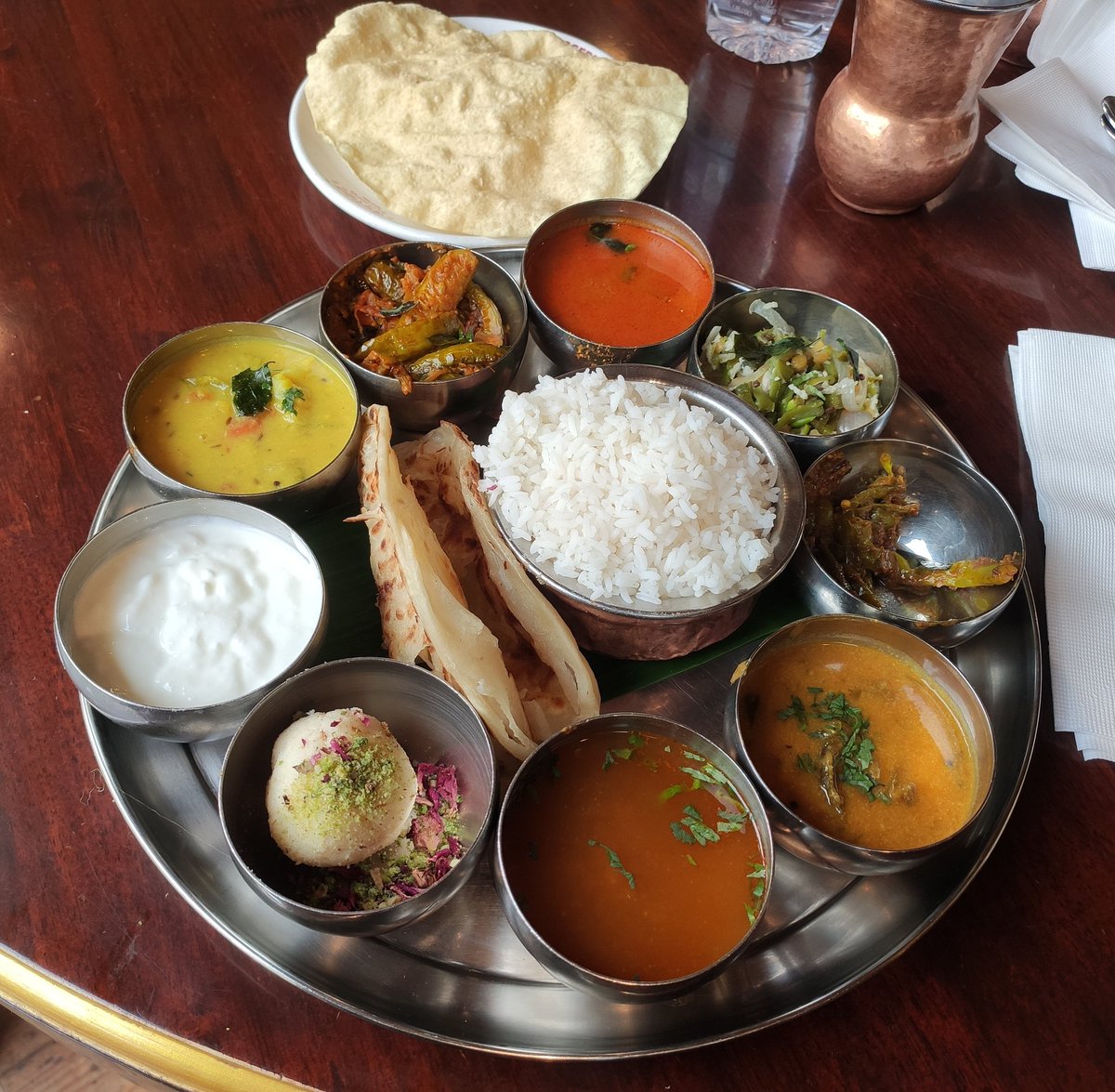 Today's lunch: South Indian Thali at Juggernaut, Kailash Colony
#FridayLunch