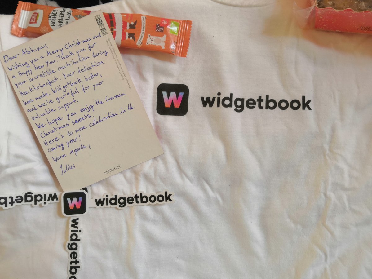 Thank you, Team @widgetbook_io , for the delightful German sweets and warm wishes! 
Excited for more collaborations in the coming years. Wishing the entire @widgetbook_io  team a Merry Christmas and a Happy New Year! 🎉🥂
#widgetbook #opensource #hacktoberfest #flutter #dart