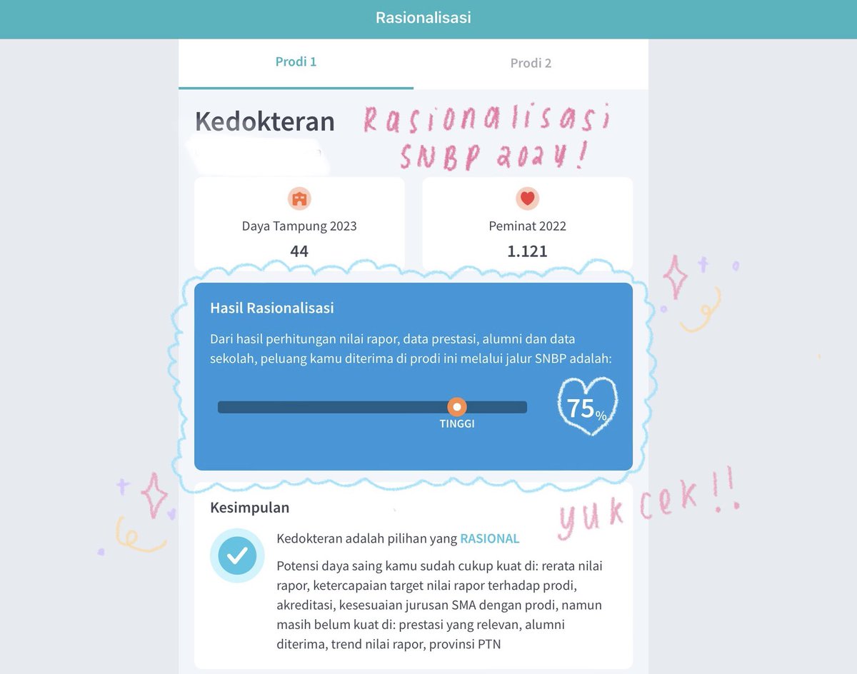 mareidaily's tweet image. Yuk Cek Peluang Lolos SNBP! &amp;gt;ᴗ&amp;lt;

 a thread by @mareidaily  𓈒ㅤׂㅤ𐙚  ࣪ ⭒