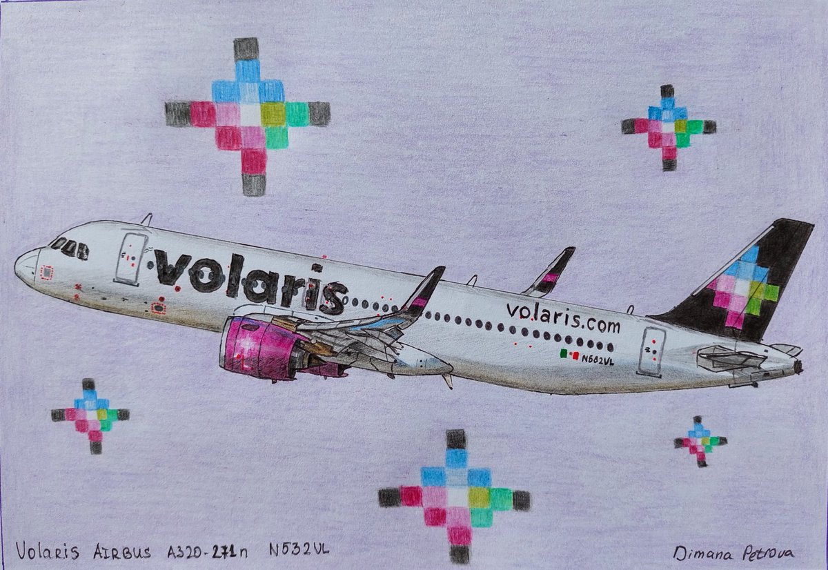 AircraftBy's tweet image. Another special drawing of @Airbus A320-271n N532VL of Volaris 🖤💙💜💚
It&apos;s drawn for @flyvolaris , @viajaVolaris with their logo on the background. 🇲🇽
148x210m
#Volaris #viajaVolaris #flyVolaris #drawing #AirbusA320neo #A320neo #airplanes #airlines #Mexico #mexicotravel #Travel