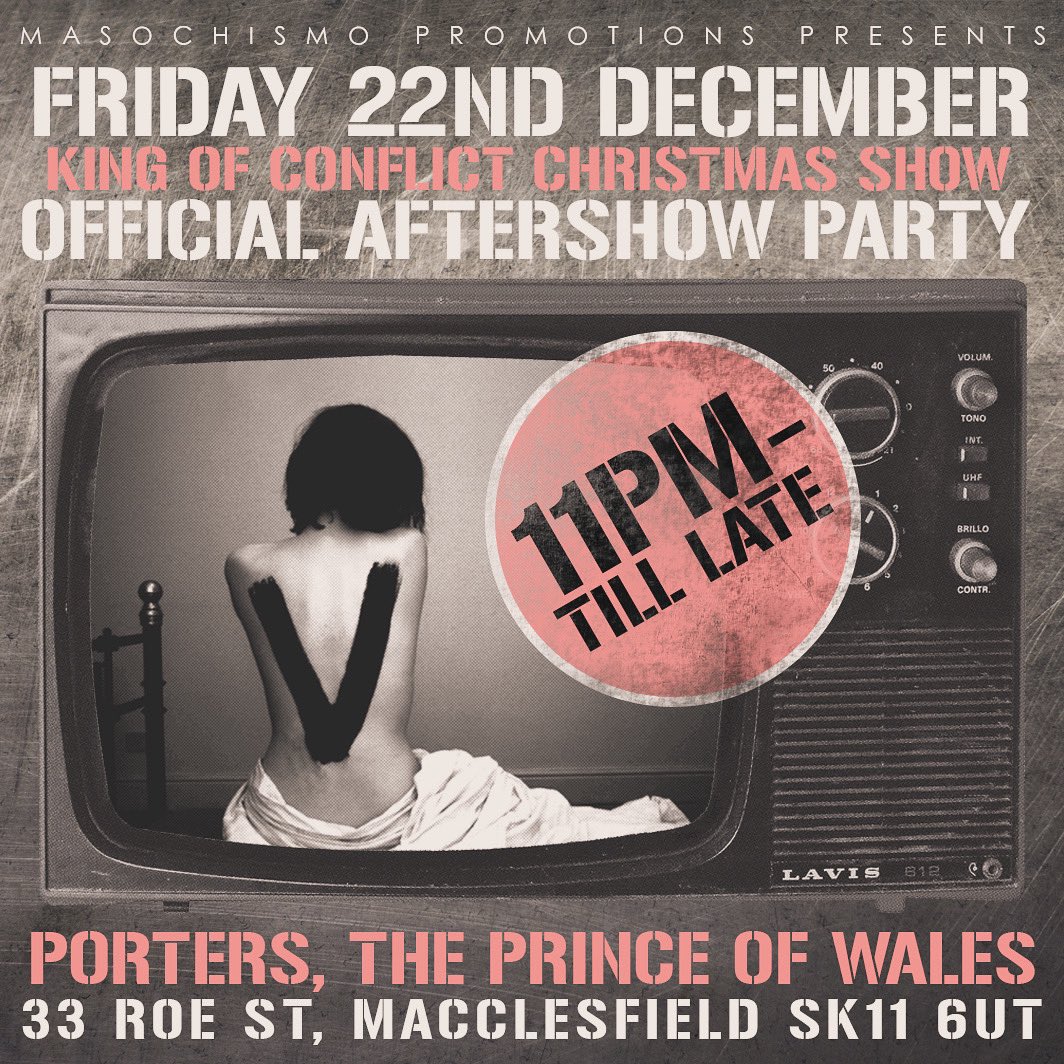🚨⚡️OFFICIAL AFTERSHOW PARTY ALERT!⚡️🚨 Our final show of the year and we’ll be celebrating after the show at the absolutely awesome Porters - Prince of Wales Macclesfield!!!!! 🕺ARE WE READY TO PARTY YET?🕺