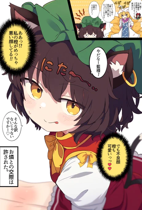 不良猫と遊んでる橙を叱ろうとするけど 悪い顔が可愛すぎて激甘になる藍しゃま