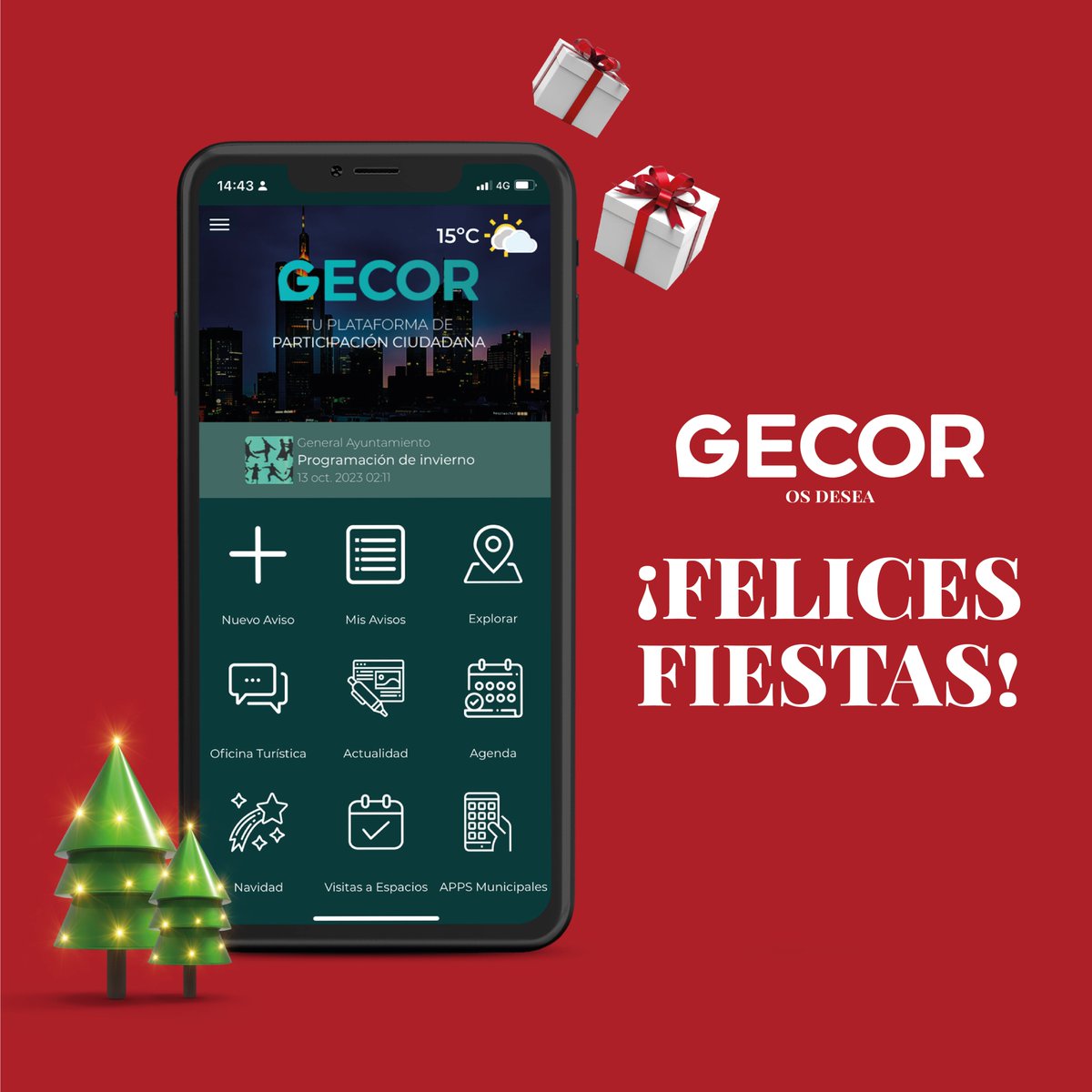 gecorweb's tweet image. Celebramos la Navidad con gratitud hacia nuestros clientes y amigos, quienes hacen posible nuestro éxito. ¡Gracias por elegirnos! Os deseamos una ¡Feliz Navidad! llena de triunfos y felicidad.
#appgecor #desarrolloapp #appCiudad #smartcities #CiudadesInteligentes #Gecor