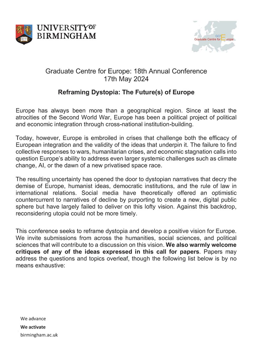 Graduate Centre for Europe (GCfE) tweet media