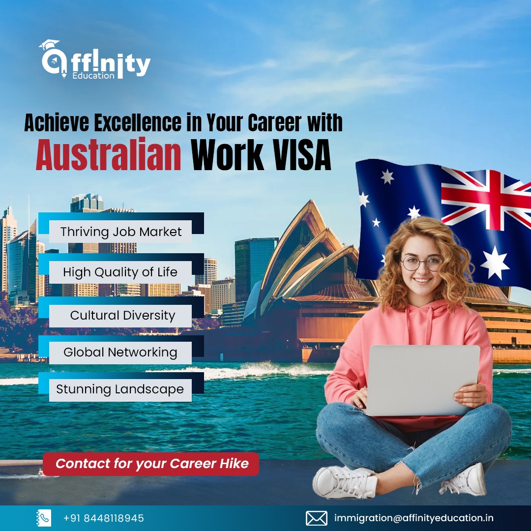 Unlock new horizons! 🌏 Elevate your career with an Australian Work VISA. 🇦🇺 

#WorkVisaAustralia #CareerExcellence #JobOpportunities #QualityOfLife #CulturalDiversity #GlobalNetworking #StunningLandscape #CareerGrowth #AustralianDream #ExploreOpportunities