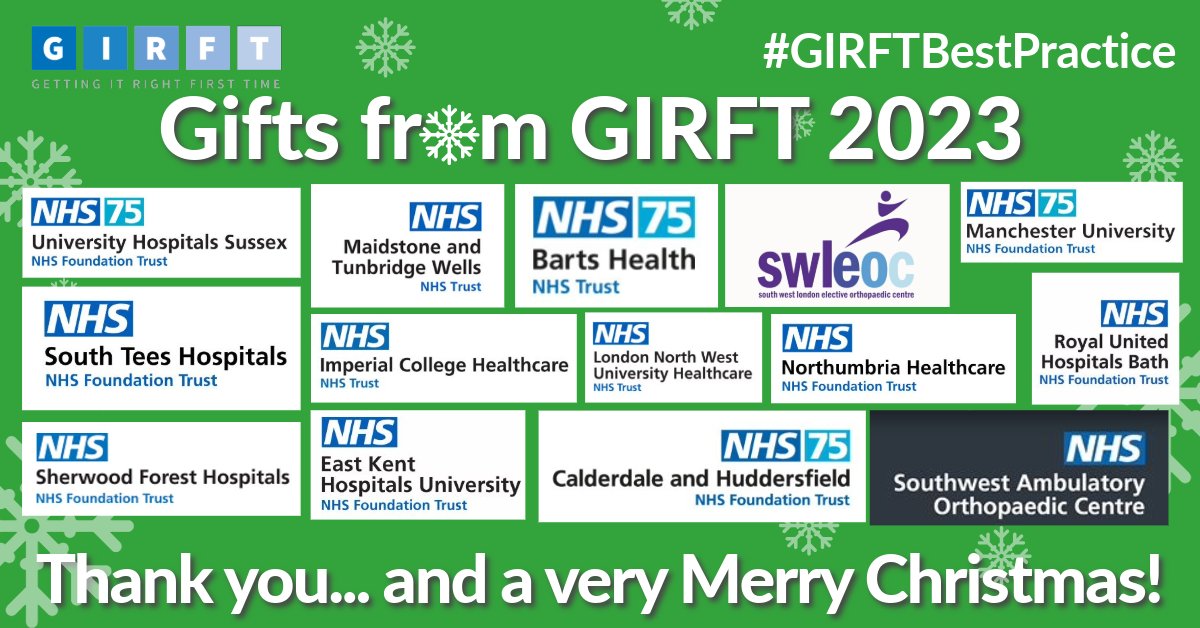 🎁 Gifts from GIRFT 🎁 That’s a wrap! We hope you’ve enjoyed opening our gifts of best practice through December, and that you’ve been inspired by the great work going on across England. Don’t forget you can find all our case studies on @FutureNHS: bit.ly/3AUdbe3