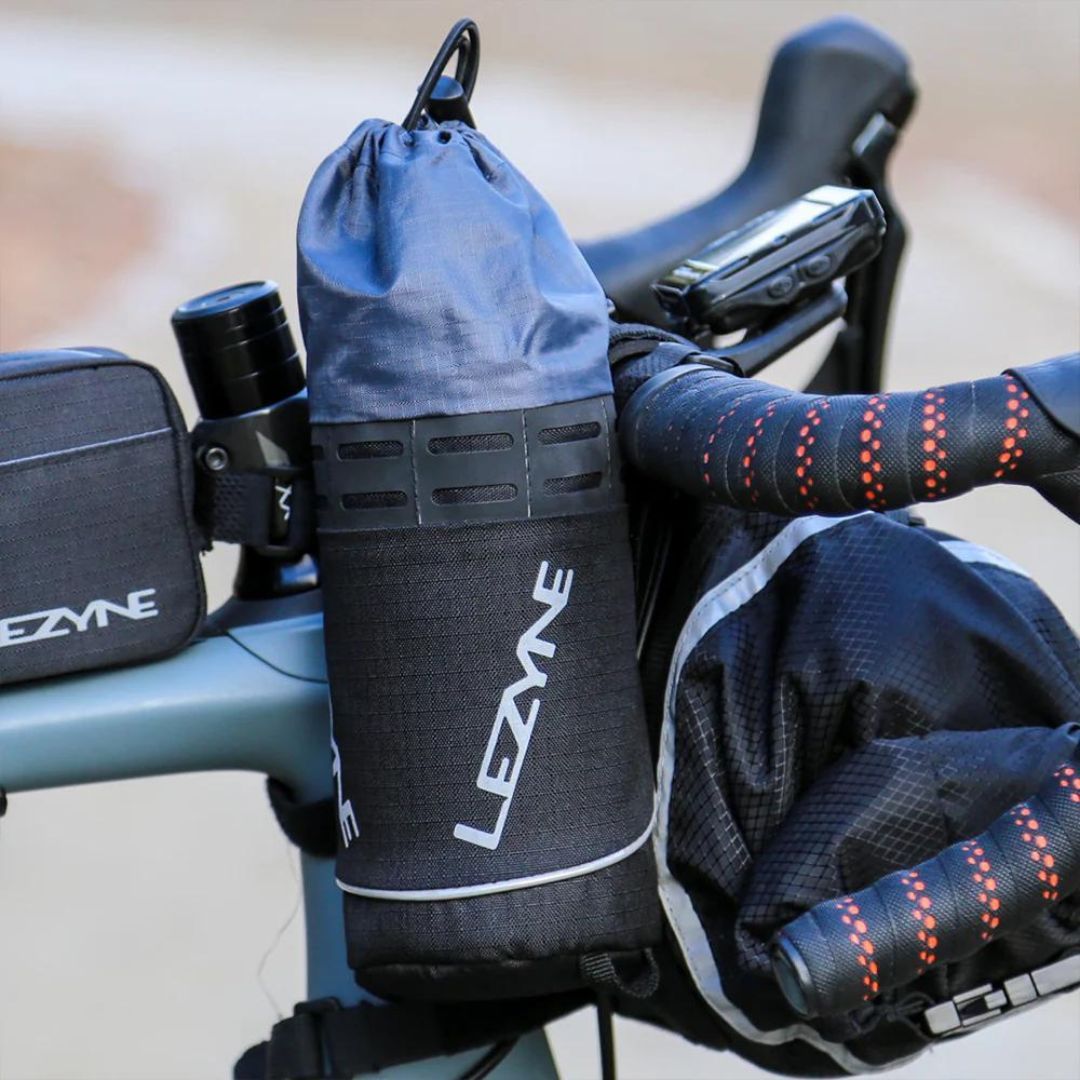 Lezyne Stuff Caddy Bag + A simple, versatile handlebar bag with a 1.3L capacity. + Quickly and securely mounts to your bars. + Built from high quality, durable materials, and its adjustable straps increase versatility. buff.ly/3NvqEPJ #ChooseMyBicycle #KeepCycling